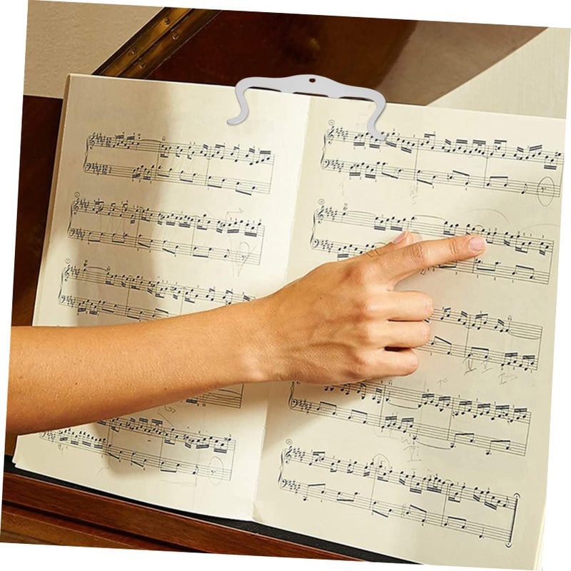 Adjustable Metal Sheet Music Holder Page Clips Lightweight Sturdy Wind Clips 2PCS Set - Image 5