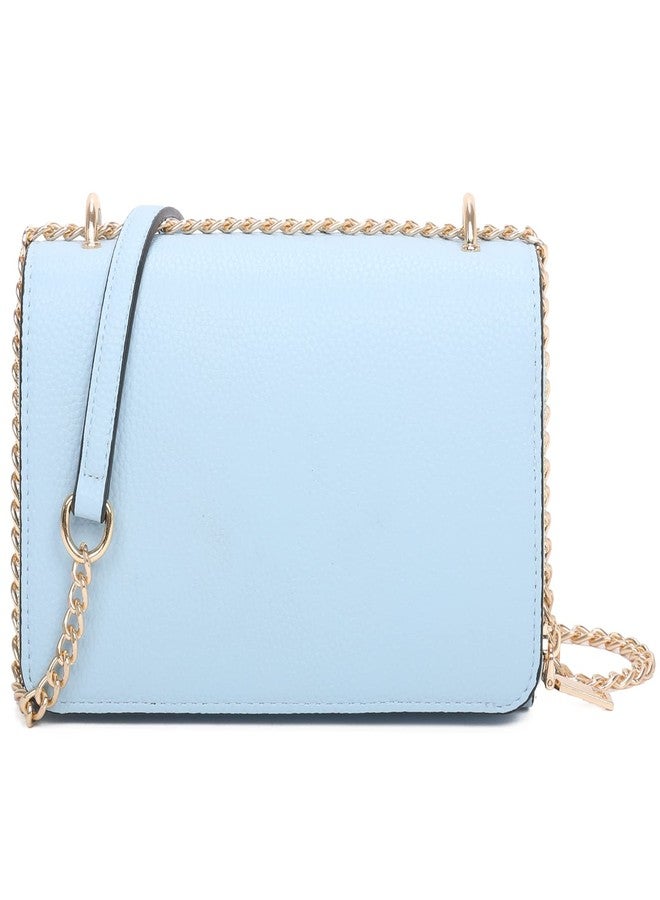 BBTT.ful Square Shoulder Bags for Women Chain Strap Crossbody Bag Medium Leather Evening Bag for Women Satchel Handbags Party Purse (blue) - Image 4