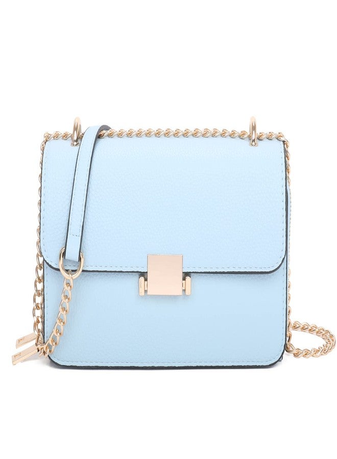 BBTT.ful Square Shoulder Bags for Women Chain Strap Crossbody Bag Medium Leather Evening Bag for Women Satchel Handbags Party Purse (blue) - Image 1