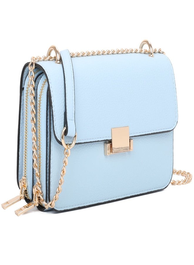 BBTT.ful Square Shoulder Bags for Women Chain Strap Crossbody Bag Medium Leather Evening Bag for Women Satchel Handbags Party Purse (blue) - Image 3