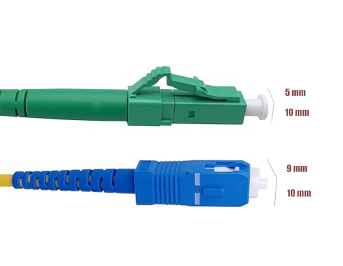 Elfcam® - 7m/22.96ft Fiber Optic Cable LCA to SC/UPC Singlemode Simplex, 9/125μm LSZH Optical Patchcord Yellow 7 Meter - Image 4