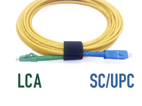 Elfcam® - 7m/22.96ft Fiber Optic Cable LCA to SC/UPC Singlemode Simplex, 9/125μm LSZH Optical Patchcord Yellow 7 Meter - Image 3