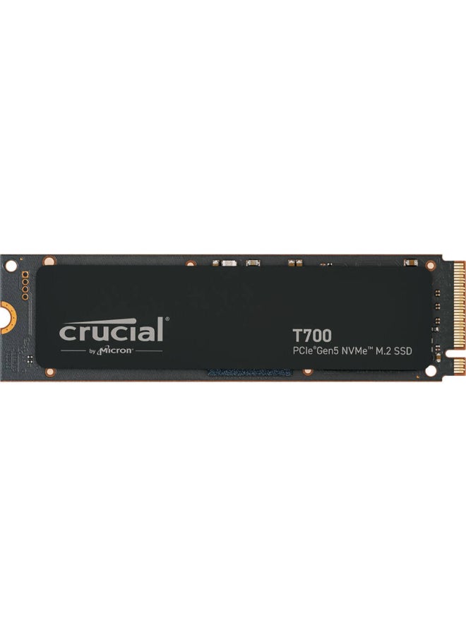 crucial T700 4TB PCIe Gen 5 NVMe M.2 Internal SSD, Up to 12,400 MB/s Read & 11,800 MB/s Write Speeds, 232-Layer TLC NAND, 2400TB Endurance, 1.5 Million Hours MTTF, Integrated Heat Sink, Advanced Dynamic Thermal Guard, 3D NAND for Enhanced Durability, Black | CT4000T700SSD3 4 TB - Image 1