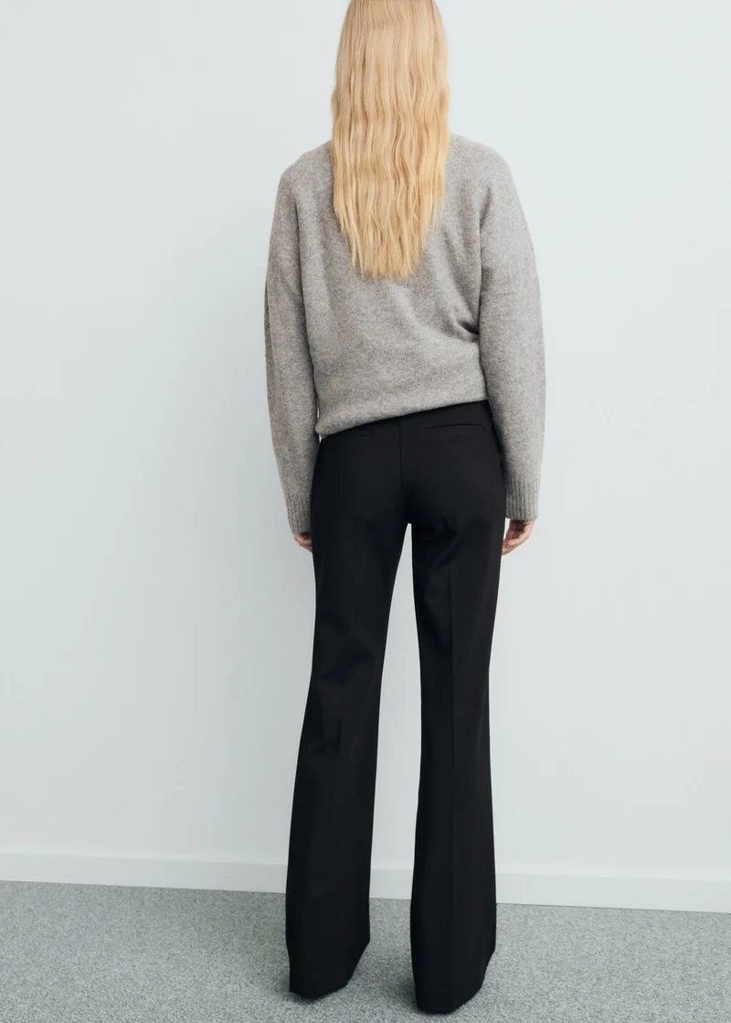 MANGO Mid-rise flare trousers