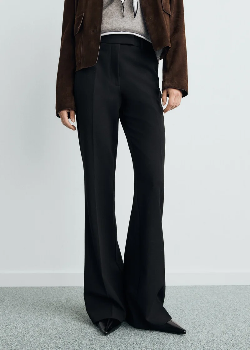 MANGO Mid-rise flare trousers