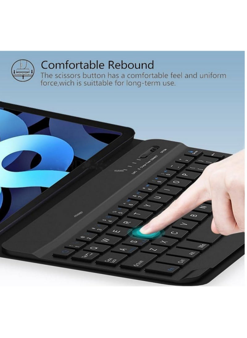 Generic Keyboard Case for Xiaomi Redmi Pad SE 11 Inch (2023 Model) Slim PU Leather Stand Cover with Magnetically Detachable Wireless Bluetooth Keyboard Wood Grain Design  - Image 5