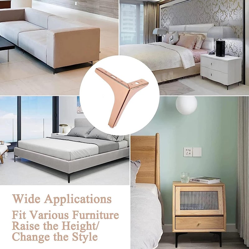 VMD 3 Stainless Steel 2mm hevy Y Type Furniture Hardware Leg Sofa Bed Legs RoseGold Pack of 4 - Image 4