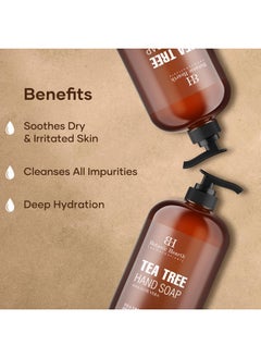 Botanic Hearth Tea Tree Liquid Hand Soap - Sulfate Free Formula - Multi Purpose Hand Wash With Aloe Vera And Premium Grade Tea Tree Oil, Pump Dispenser - 16 Fl Oz  - Image 2
