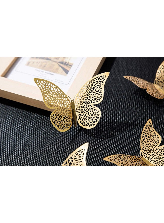 Xtore 6Pcs 3D Butterfly with Sticking Pad for Home | Office | Kitchen Decor (Pack of 6, Golden) - Image 5