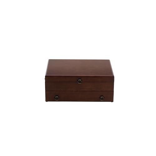 Reed & Barton Storage, Bristol Cherry Finish Flatware Chest, MDF Wood, Silverware Organizer, Tarnish-Resistant Cloth, Stores 210 Pieces, Silverware Storage, Home And Kitchen (1 Piece, Brown) - Image 1
