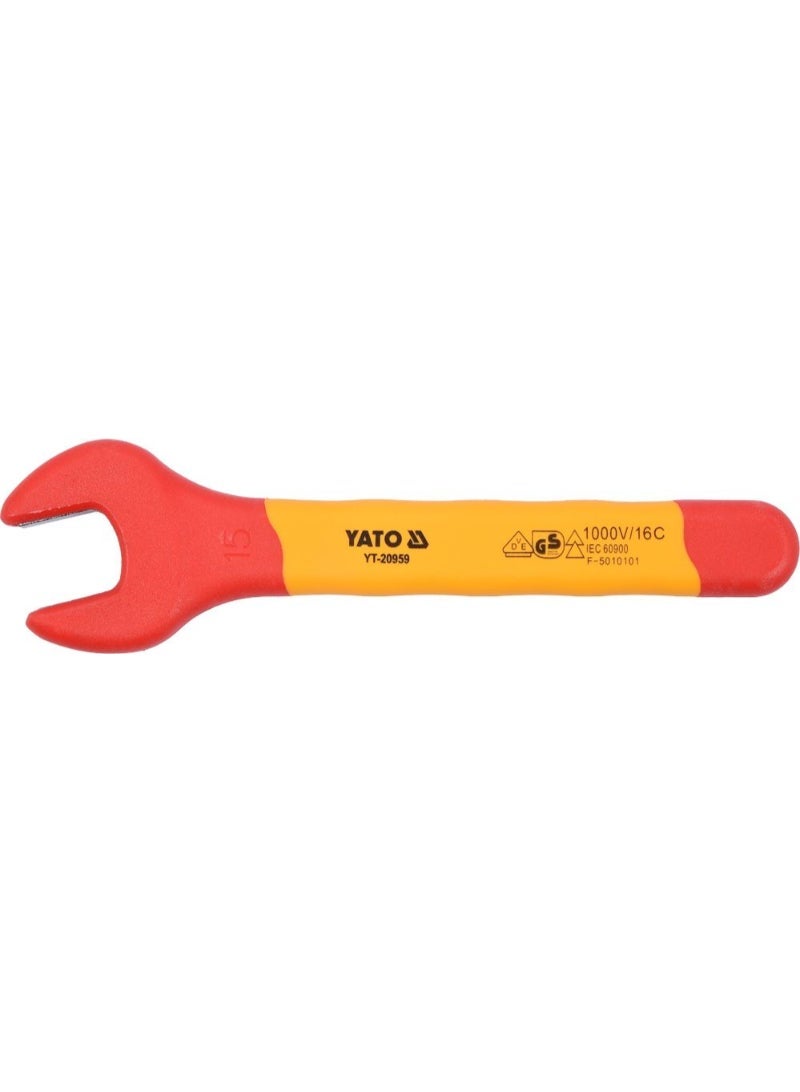 YATO Insulated Open End Wrench 15mm VDE-1000V YT-20959