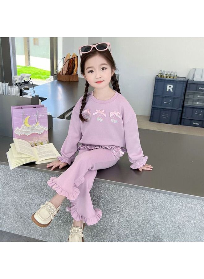 Girls' Outfit Spring New Style For Older Children, Cotton Design Casual Two-piece Set, New Spring Arrivals