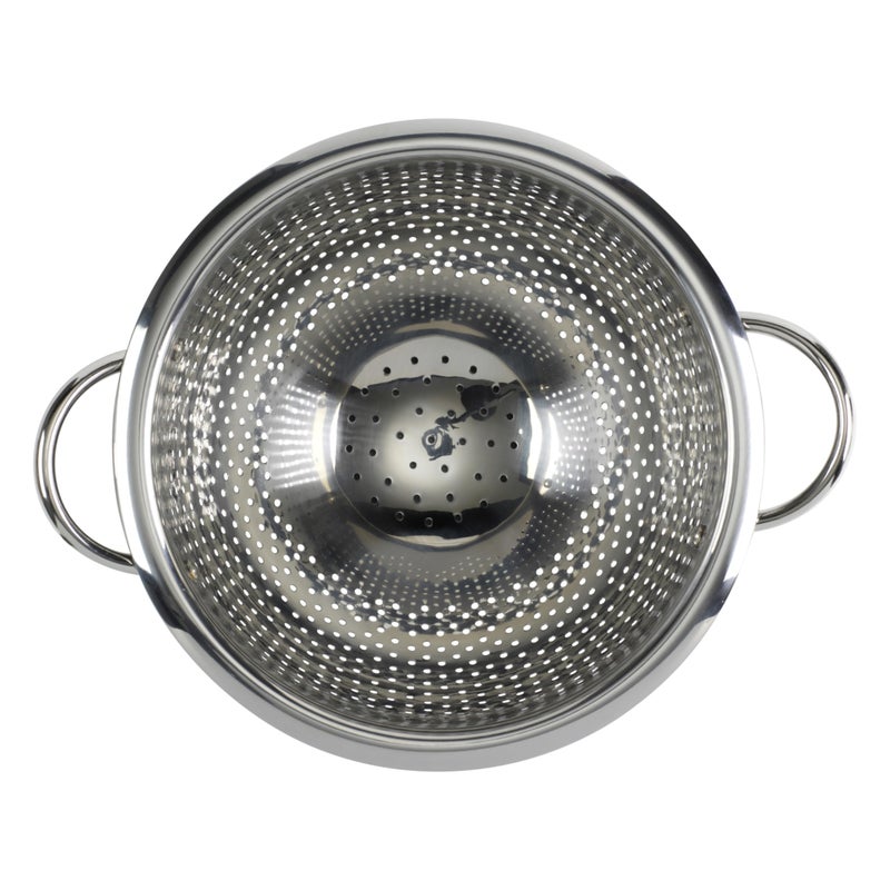 GoodCook Gourmet Colander, 5qt capacity, Stainless Steel with Handles and Elevated Pedestal Foot, Bold Black - Image 2