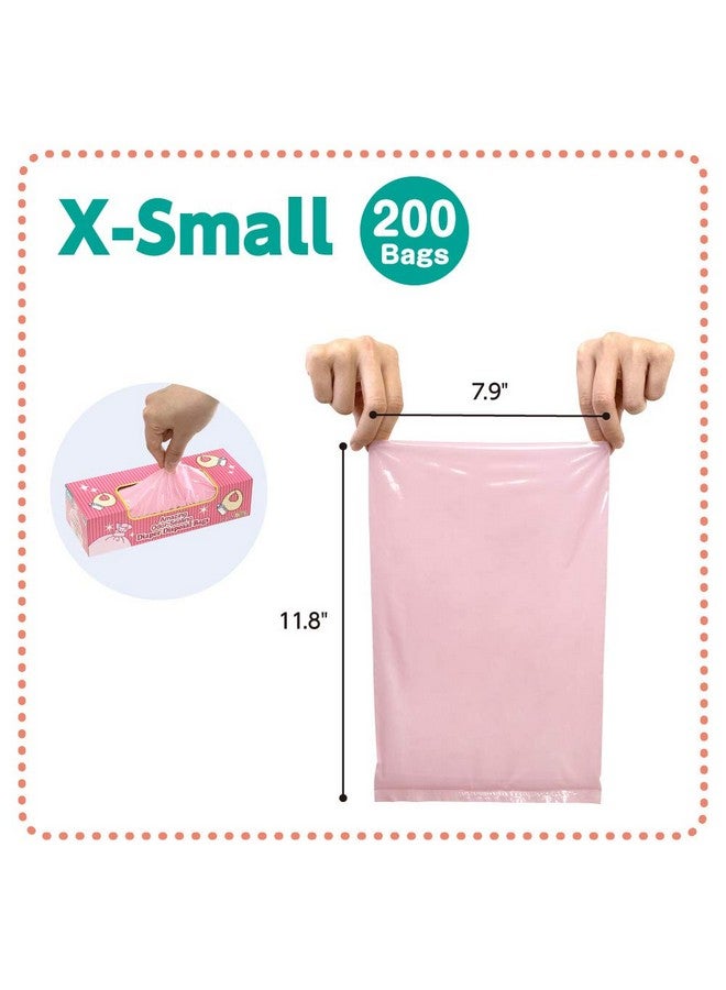 بوس أكياس التخلص من حفاضات الأطفال BOS Amazing Odor Sealing - متينة وغير معطرة [المقاس: XS، اللون: وردي] (200 كيس، عبوة من قطعة واحدة) (200 كيس) - Image 1