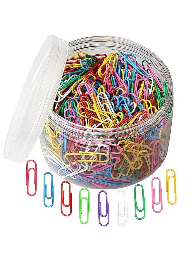 SUMAJU 500 Pcs Colored Paper Clips, Medium 33 Mm/1.3Inch Assorted Paperclips Vinyl Coated Clips For Office School Personal (1.3Inch) - Image 1