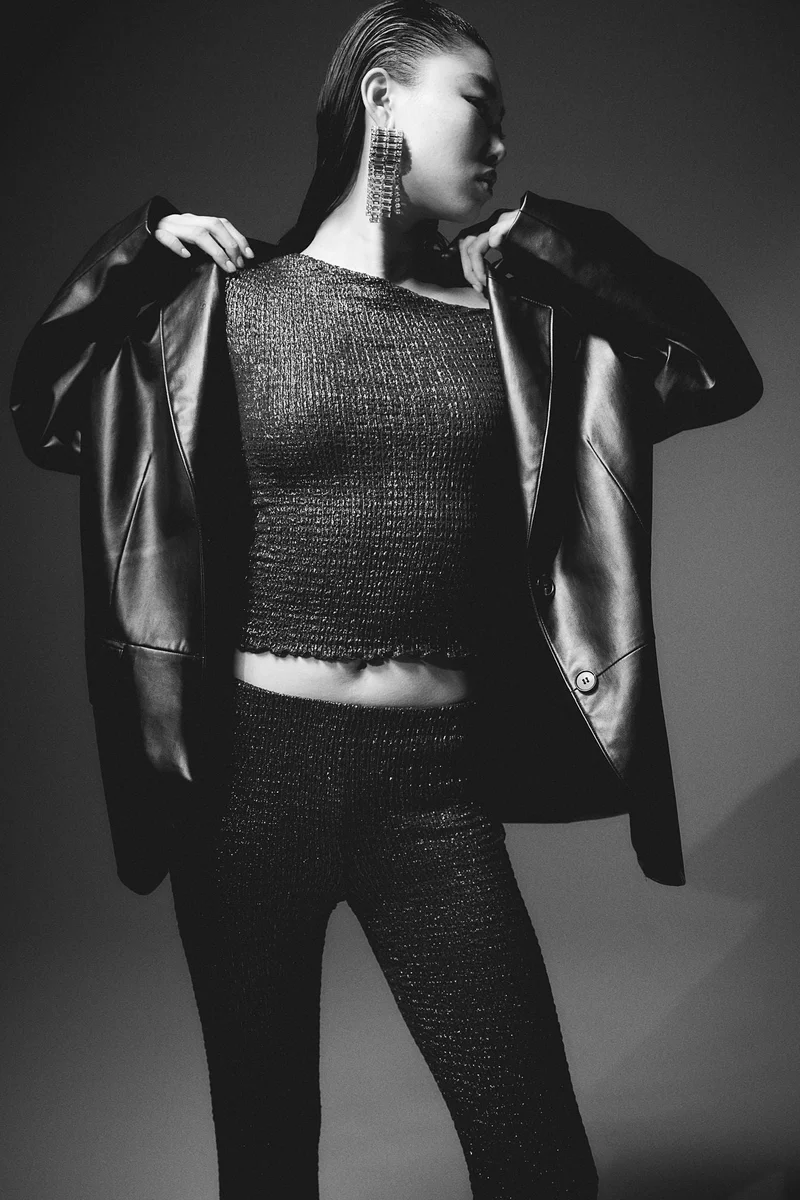 H&M Smocked one-shoulder top