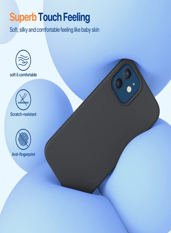 Miracase Compatible with iPhone 12 Phone Case and iPhone 12 Pro Phone Case 6.1 inch(2020),Liquid Silicone Gel Rubber Full Body Protection Shockproof Drop Protection Case(Black) - Image 3
