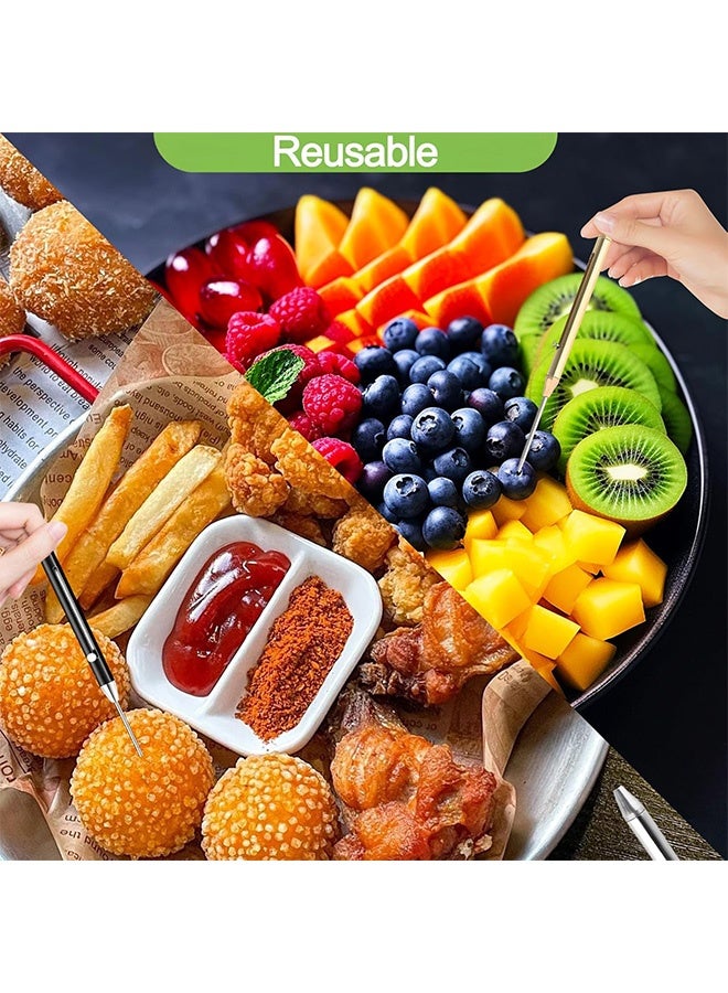 Quantum 3 PCS Toothpicks, Reusable Titanium Metal Toothpicks, Metal Pocket Push-pull Toothpick Key Pendant for Outdoor Picnic Camping  (Black) - Image 5