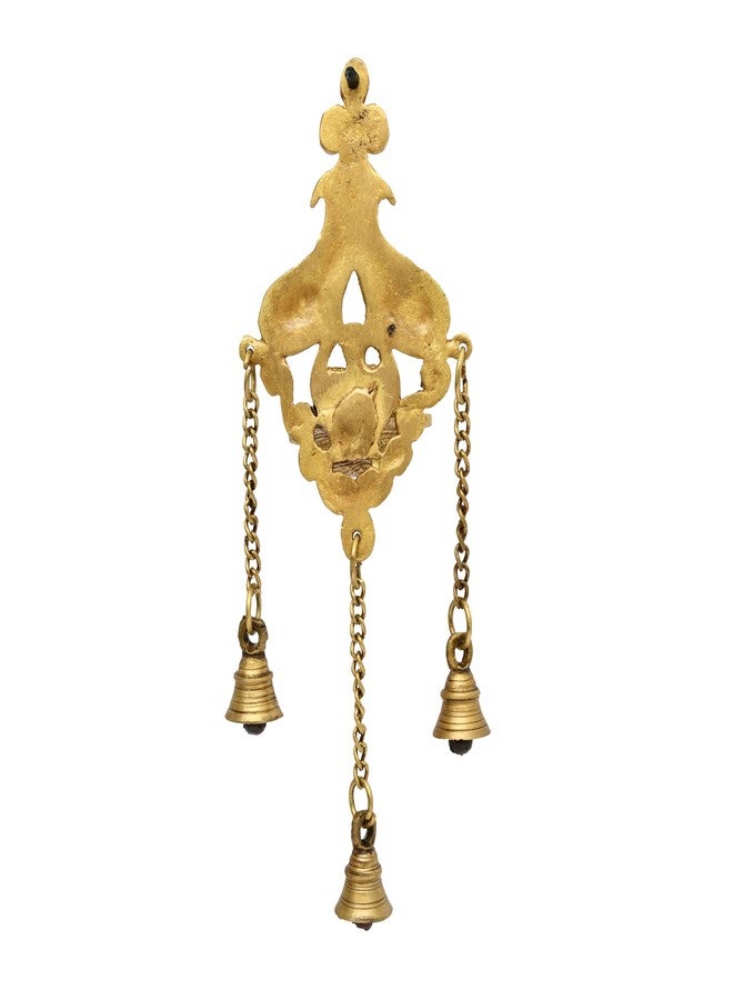 AARGKRAFT Brass Diya with Three Hanging Bells on Chain Designer Wall Diya Home Office Decor Deepak Decorative Deepam Showpiece Gifts - Image 4