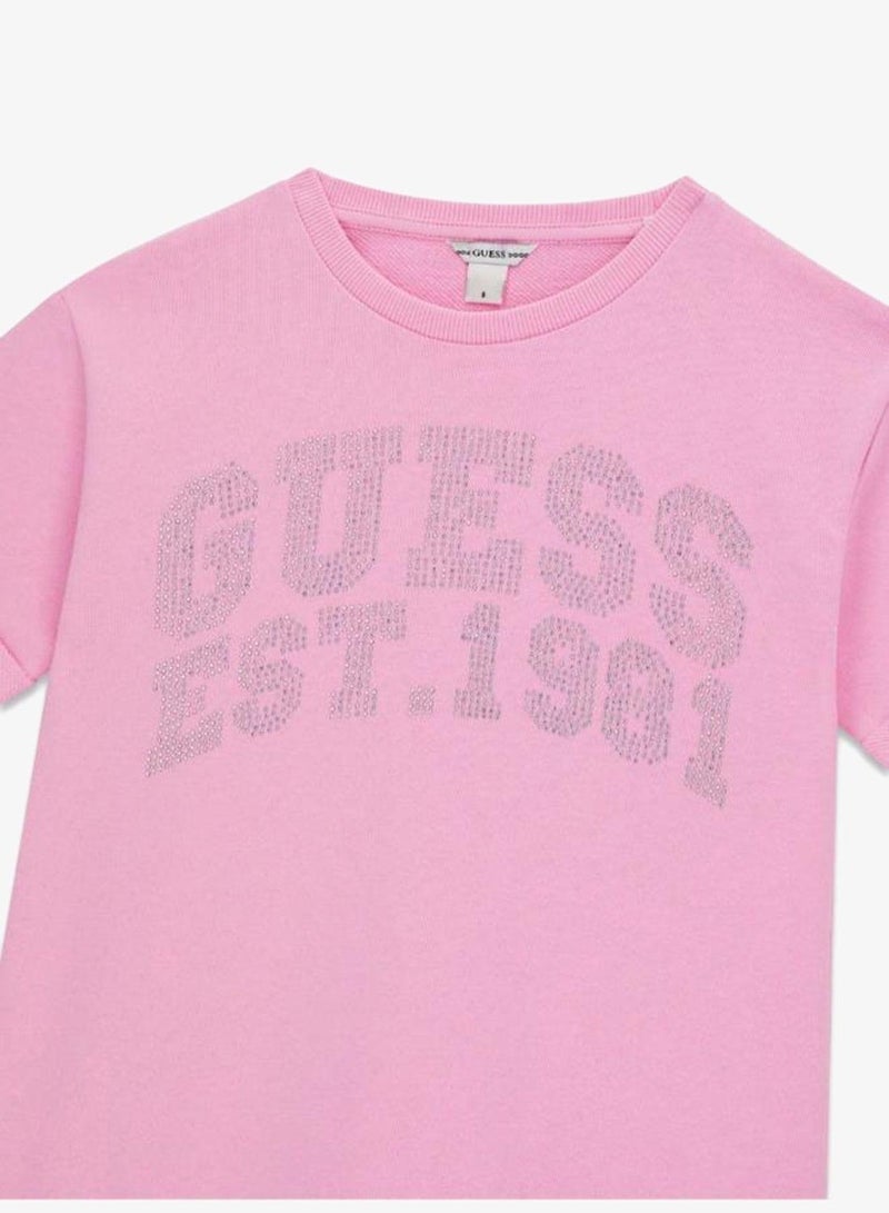 GUESS Youth Short Sleeve Mini Terry Dress - Image 4