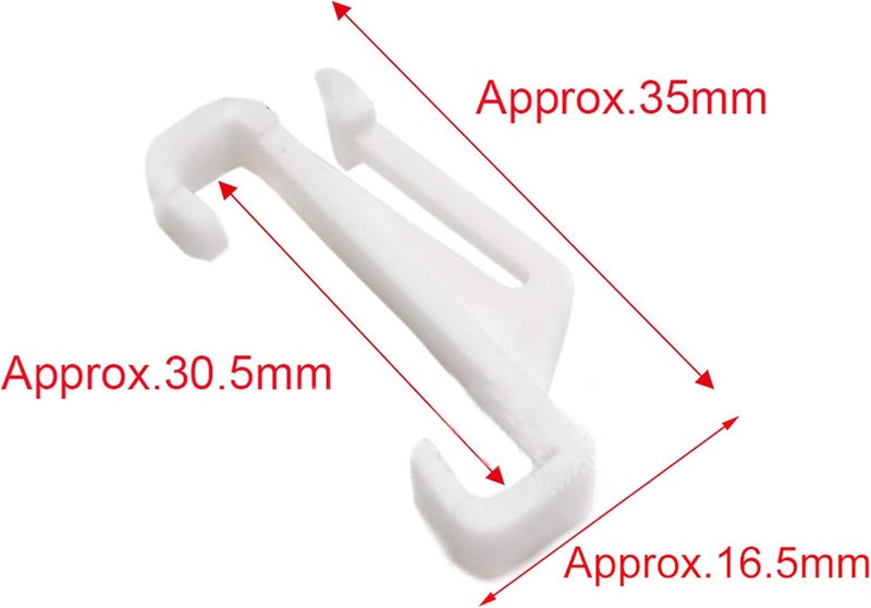 PLASTIFIC Curtain Rail Track Glider Hooks White Plastic Curtain Hooks Sliding Hook Gliders for Shower Rail and Picture Rail Glider Ring Hooks (Pack of 100) - Image 3