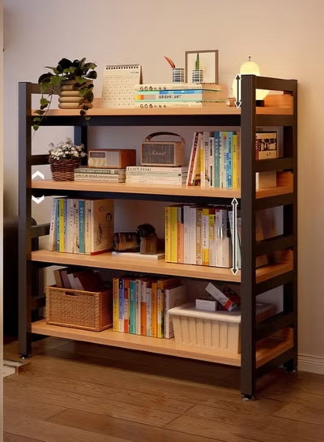 زي سي إم - هابي رف كتب عصري متعدد الوظائف مكون من 4 طبقات بتصميم مثبت على الحائط وواقف على الأرض 100 سم - Image 1