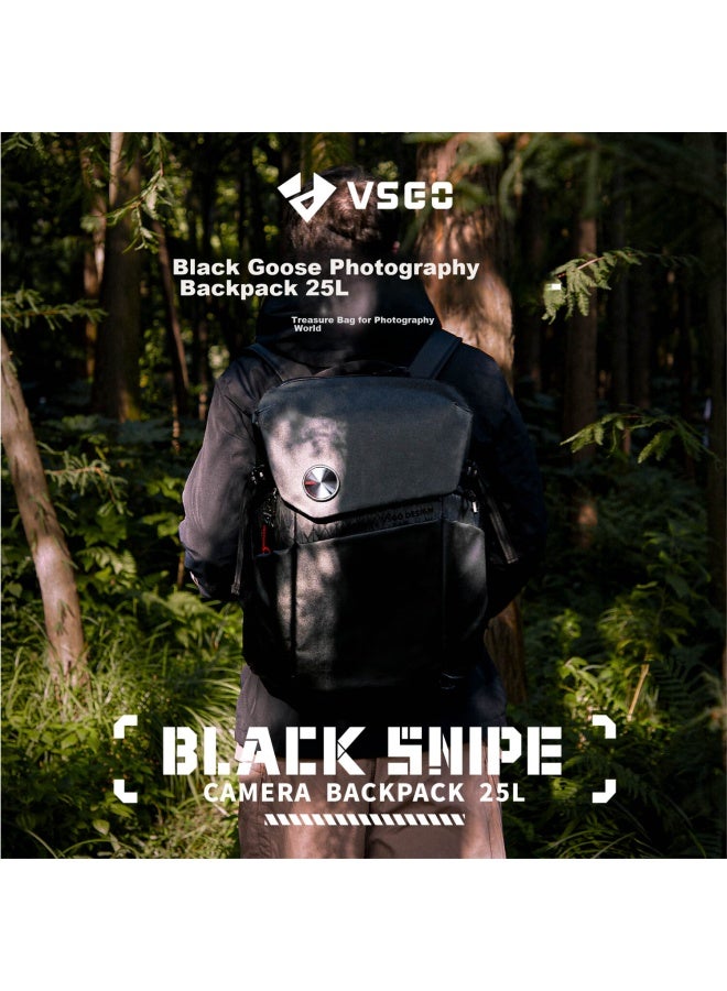 Vsgo Camera Bag, 25l Backpack, For Mirrorless And Dslr Cameras, Canon, Fuji, Laptop, Stabilizer, Digital Equipment, Professional Storage, Outdoor Hiking Backpack - Image 1
