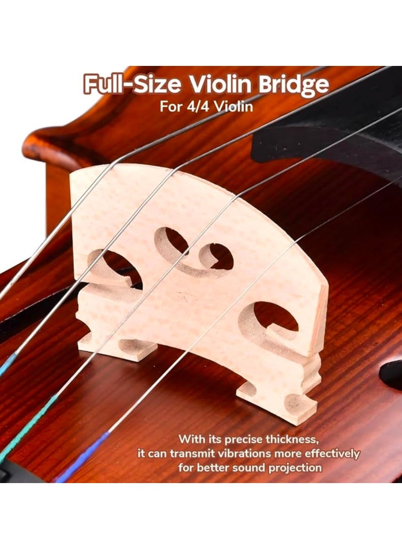 Wooden Violin Bridge Replacement – Full Size 4/4 Violin Bridge – 1 Piece - Image 3
