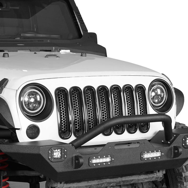 Hooke Road Matte Black Headlight Bezels Headlight Cover Trim for 2007-2015 Jeep Wrangler JK & Wrangler Unlimited - Image 3