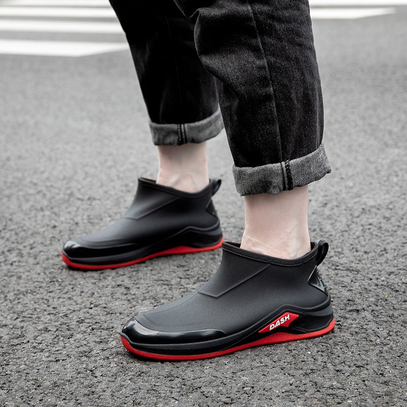 Fashion New Rain Boots Men'S Outer Wear Non-Slip Waterproof Soft Bottom Rain Boots Kitchen Work Rubber Shoes Short Tube Water Shoes - Image 3