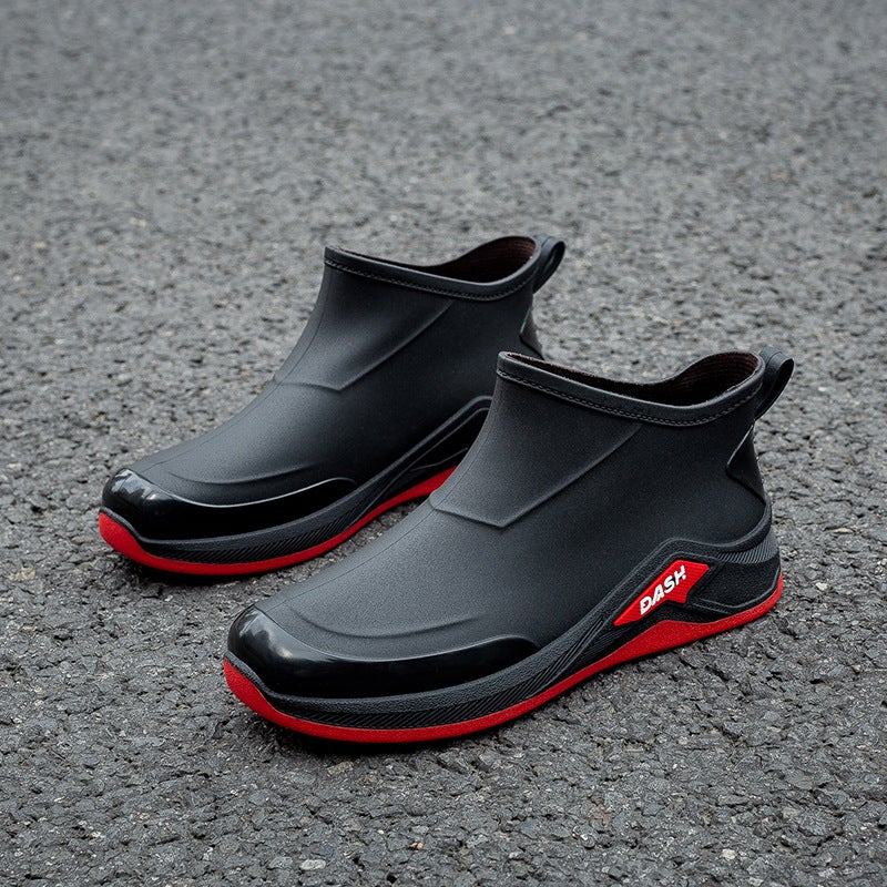 Fashion New Rain Boots Men'S Outer Wear Non-Slip Waterproof Soft Bottom Rain Boots Kitchen Work Rubber Shoes Short Tube Water Shoes - Image 1