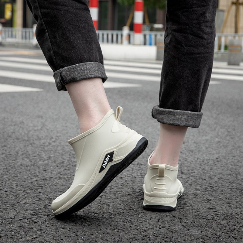 Fashion New Rain Boots Men'S Outer Wear Non-Slip Waterproof Soft Bottom Rain Boots Kitchen Work Rubber Shoes Short Tube Water Shoes - Image 2