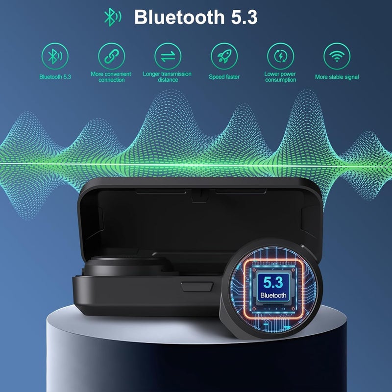 7JI Motorcycle Helmet Bluetooth Headset,Wireless helmet speakers Kit with Charging Case and Remote Control,Stereo Noise Reduction,Universal Communication Systems Motorbike,for Riding Outdoor - Image 2