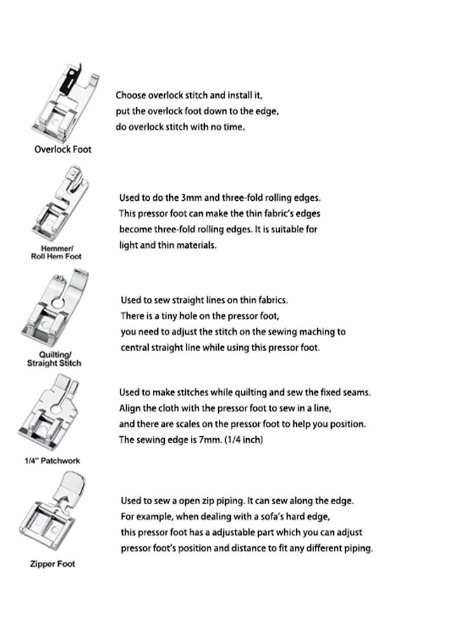 طقم دواسات قدم احترافية لماكينة الخياطة منزلية مكون من 11 قطعة - Image 4