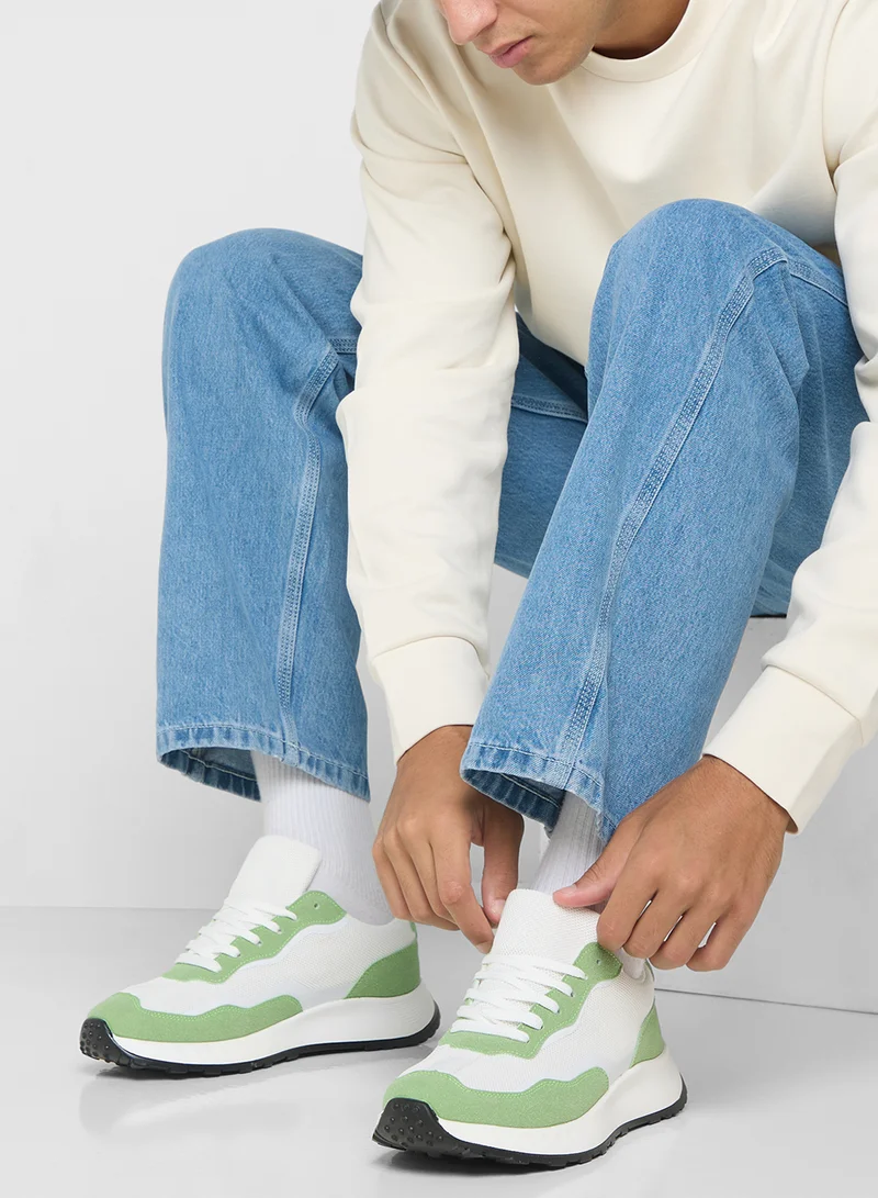 سفنتي فايف Casual Suede And Mesh Sneaklers