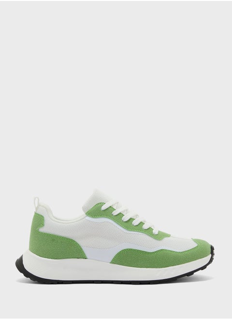 Casual Suede And Mesh Sneaklers