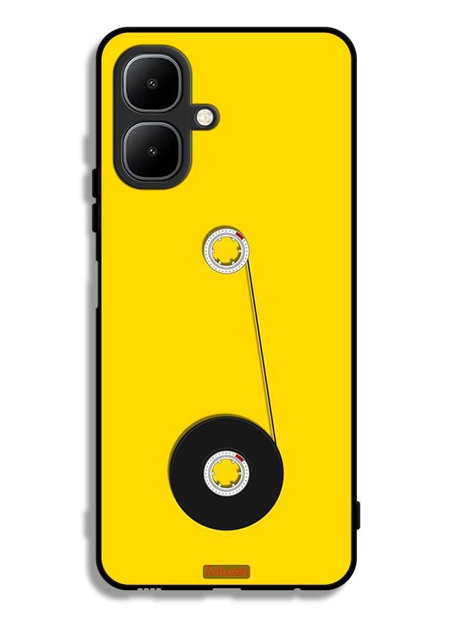 Tolwak Tecno Pop 10 Protective Case Cover Cassette Wheel Art