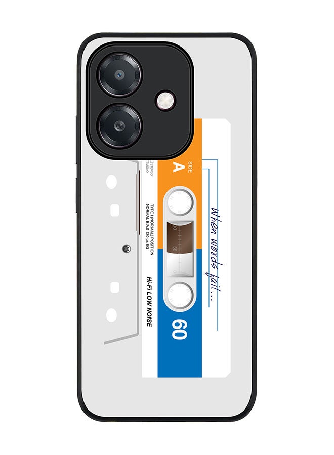 Stylizedd For Oppo A5i Case,Slim fit Camera Protection, Shockproof Thin Phone cover  - When Words Fail (White Tape)