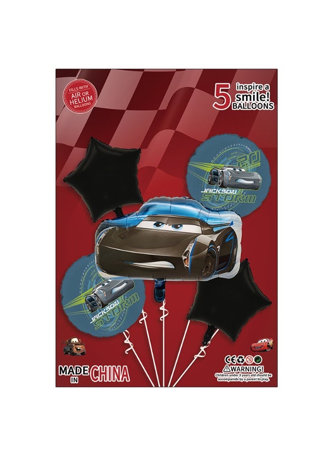 CAR 5-piece set of cartoon McQueen car aluminum film balloon decoration set