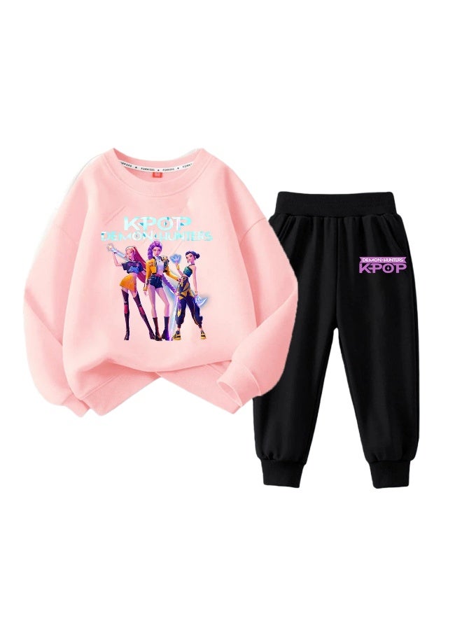 عام كبوب شيطان الصيادين الفتيات سترة جديدة للأطفال عارضة النمط الغربي المألوف سترة دافئة قطعتين دعوى - Image 1