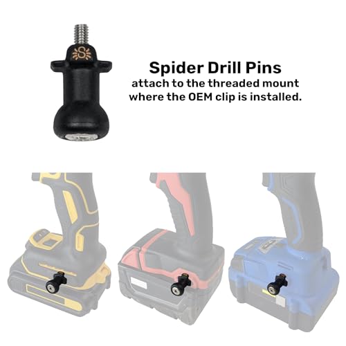 Spider Tool Holster - Pro Tool Holster + Two Driver Pins - Upgraded, Self Locking Multi Tool Holder with Ambidextrous Thumb Lock - Compatible with All Major Drill and Driver Brands - Image 5
