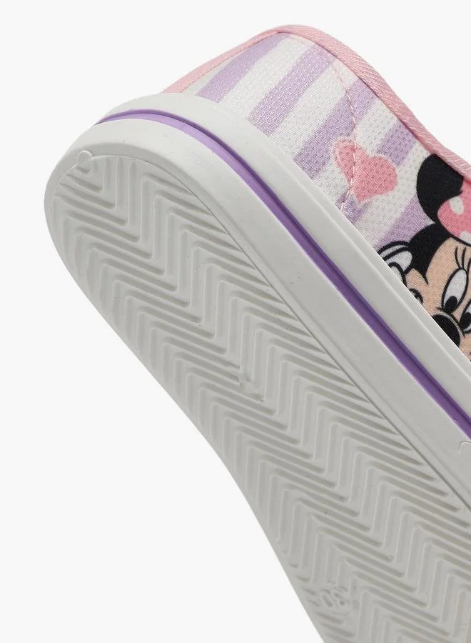 Disney LILAC Girls Minnie Mouse Print Hook & Loop Ankle Sneakers for Women | Best Price UAE