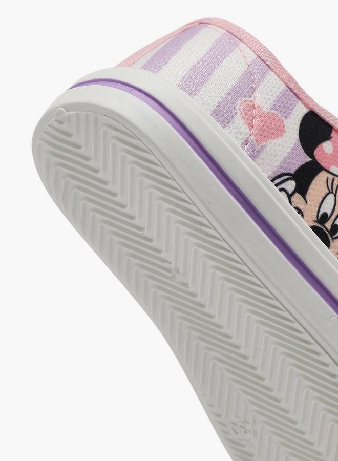 Disney Girls Minnie Mouse Print Hook & Loop Ankle Sneakers - Image 5