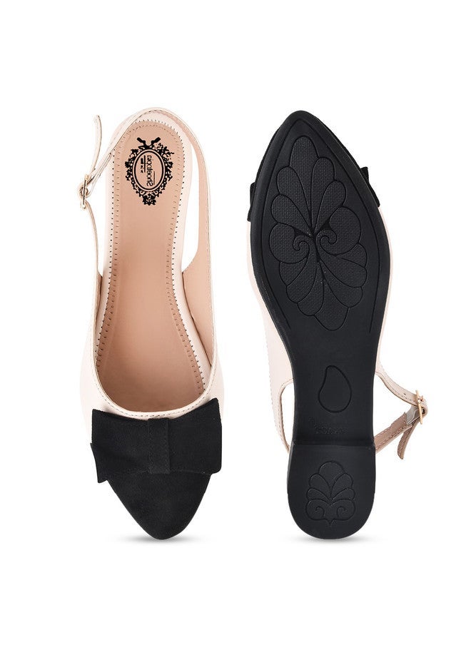 Shoetopia أحذية باليرينا ملونة من شوتوبيا مع أقواس - Image 5