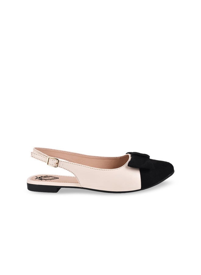 Shoetopia أحذية باليرينا ملونة من شوتوبيا مع أقواس - Image 1