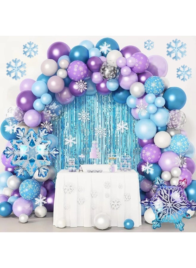 Partywoo Snowflake Balloon Garland Kit Pack Of Metallic Blue Light...