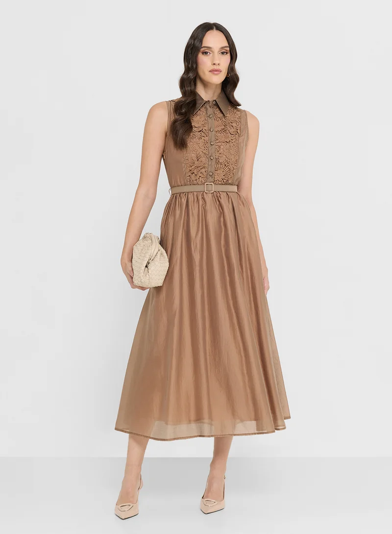ELLA Embroidered A-line Dress