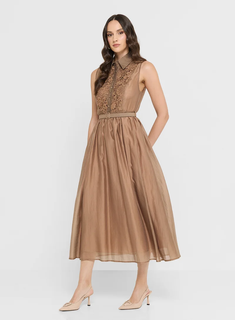 ELLA Embroidered A-line Dress