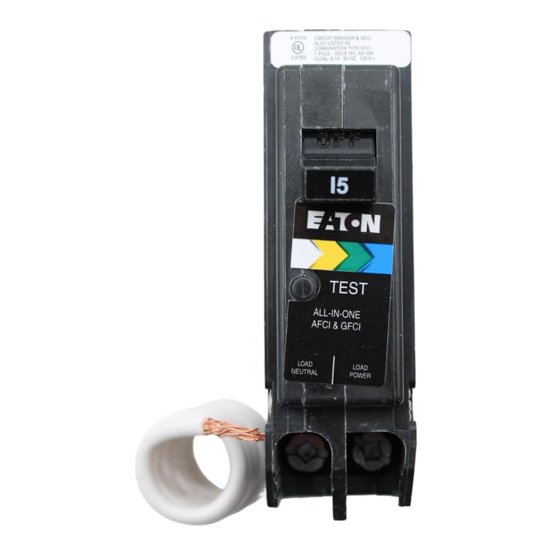 Eaton Type Br 15-Amp 1-Pole Dual Function Afci/Gfci Circuit Breaker - Image 1