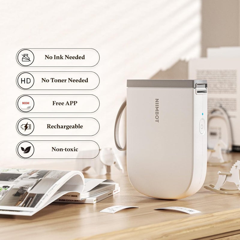 D11 Upgraded Version Label Maker Machine with 3 Rolls Tape, 300DPI Bluetooth Label Printer, Portable Thermal Printer, Sticker Maker for Organizing Home Office School,White - Image 3